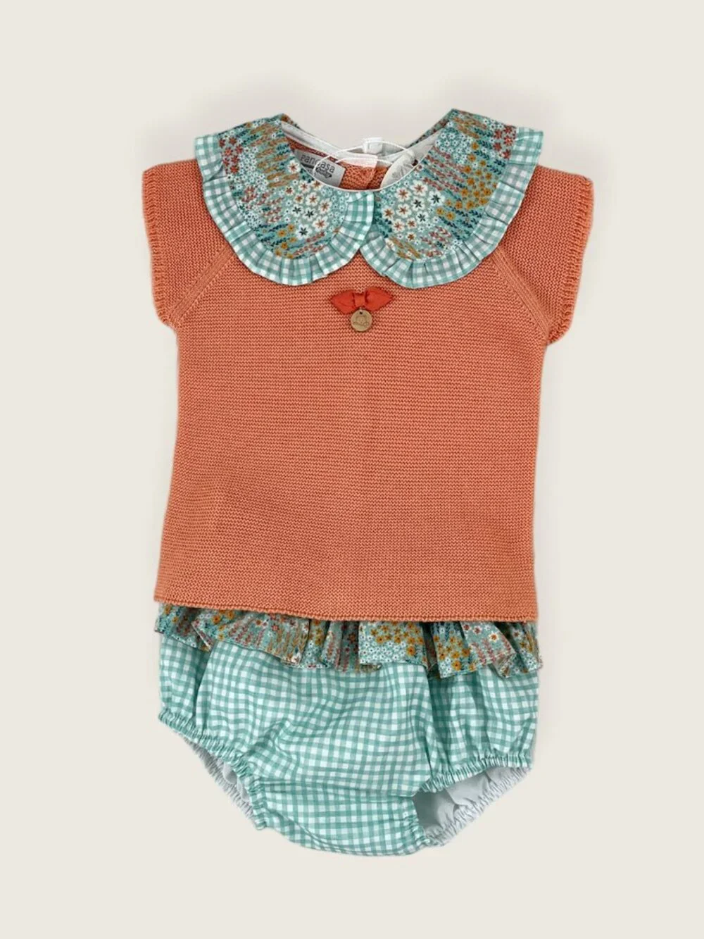 Boutique Clearance Orange Aqua Knitted Set (6M - 9M) 50% off